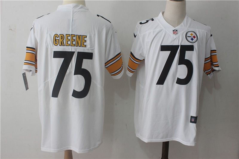 Men Pittsburgh Steelers #75 Greene White Nike Vapor Untouchable Limited NFL Jerseys->->NFL Jersey